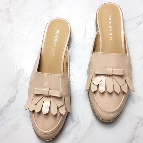 Madden Girl Shoes - Madden Girl Blush Pink Mules Slide On Shoes